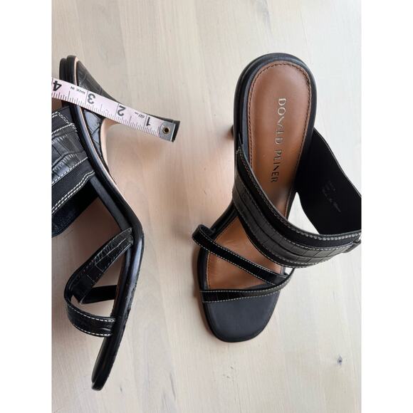 Donald Pliner black buckled retro ERICA slide sandal  size 10 - Picture 6 of 15